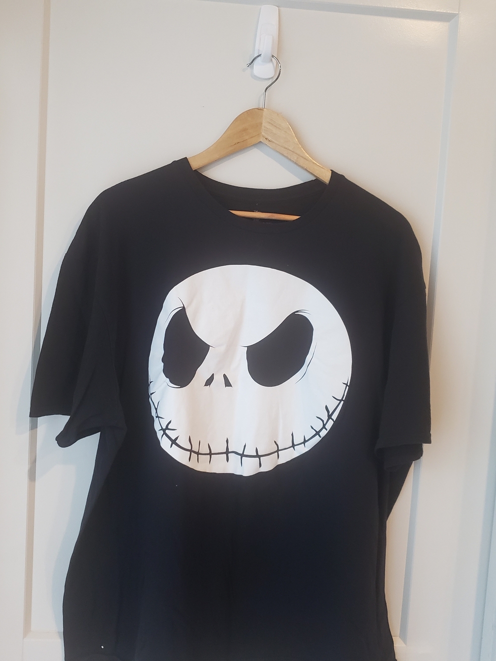 Disney Black Tee with White Jack Skellington Face